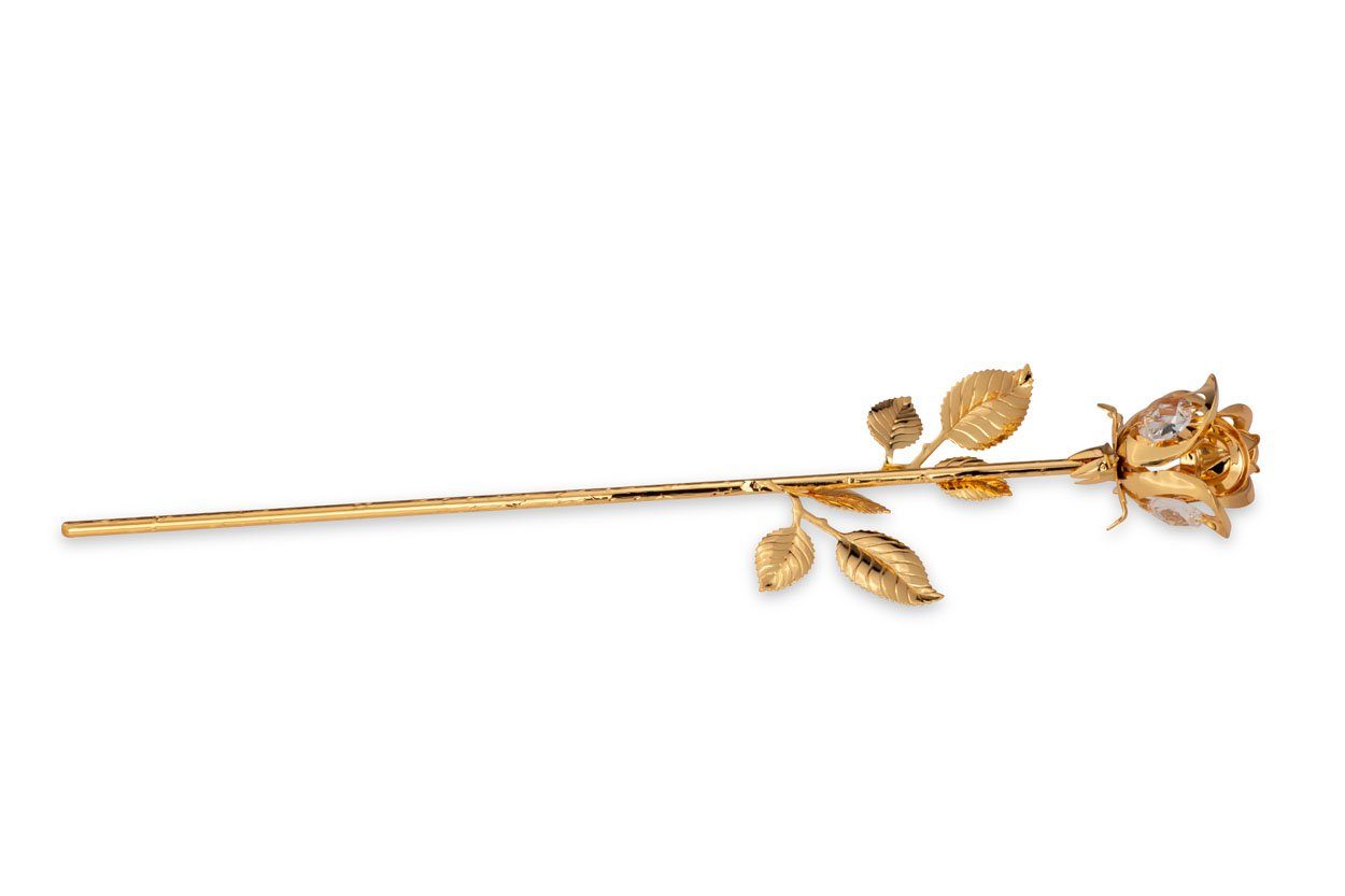 Brillibrum versilbert Kunstblume Dekoblume, Metall Gold Kristalle Swarovski Rose