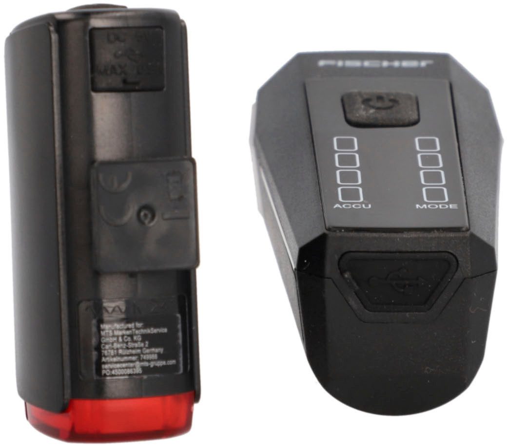 FISCHER Fahrrad Fahrradbeleuchtung Akku Bel.-Set TWIN-80/40/20/Sensor 2.0