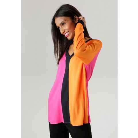 Aniston SELECTED Schlupfbluse mit trendy Colorblocking - NEUE KOLLEKTION