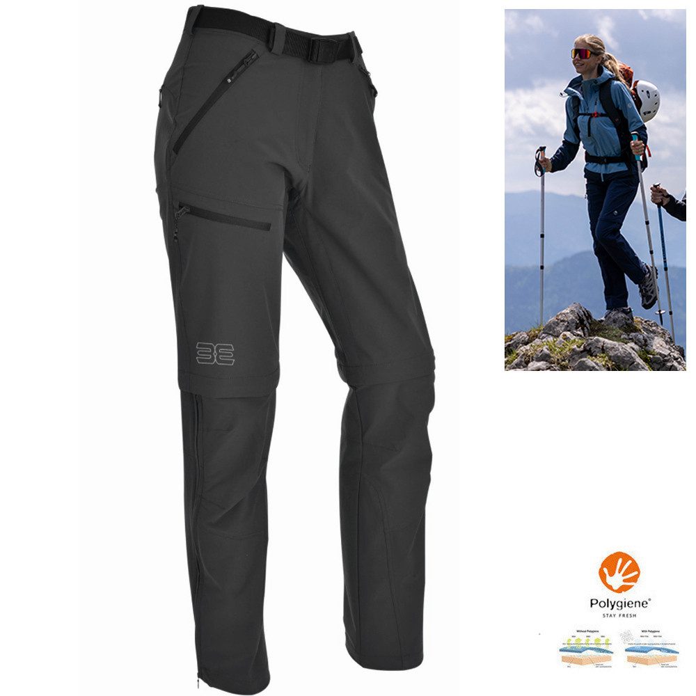 Maul Trainingstights Maul - Oakville ULTRA T-ZIP Damen Outdoor Zip-Hose Wanderhose, schwarz