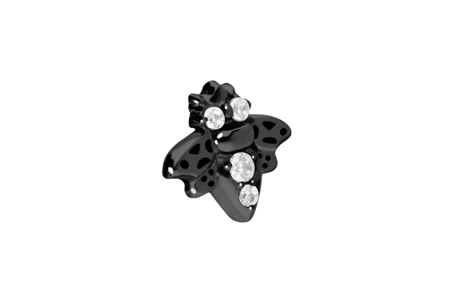 PIERCINGLINE Piercing-Set Titan Schraubaufsatz mit Außengewinde BIENE + KRISTALLE (Schraub-Aufsätze, 1-tlg)