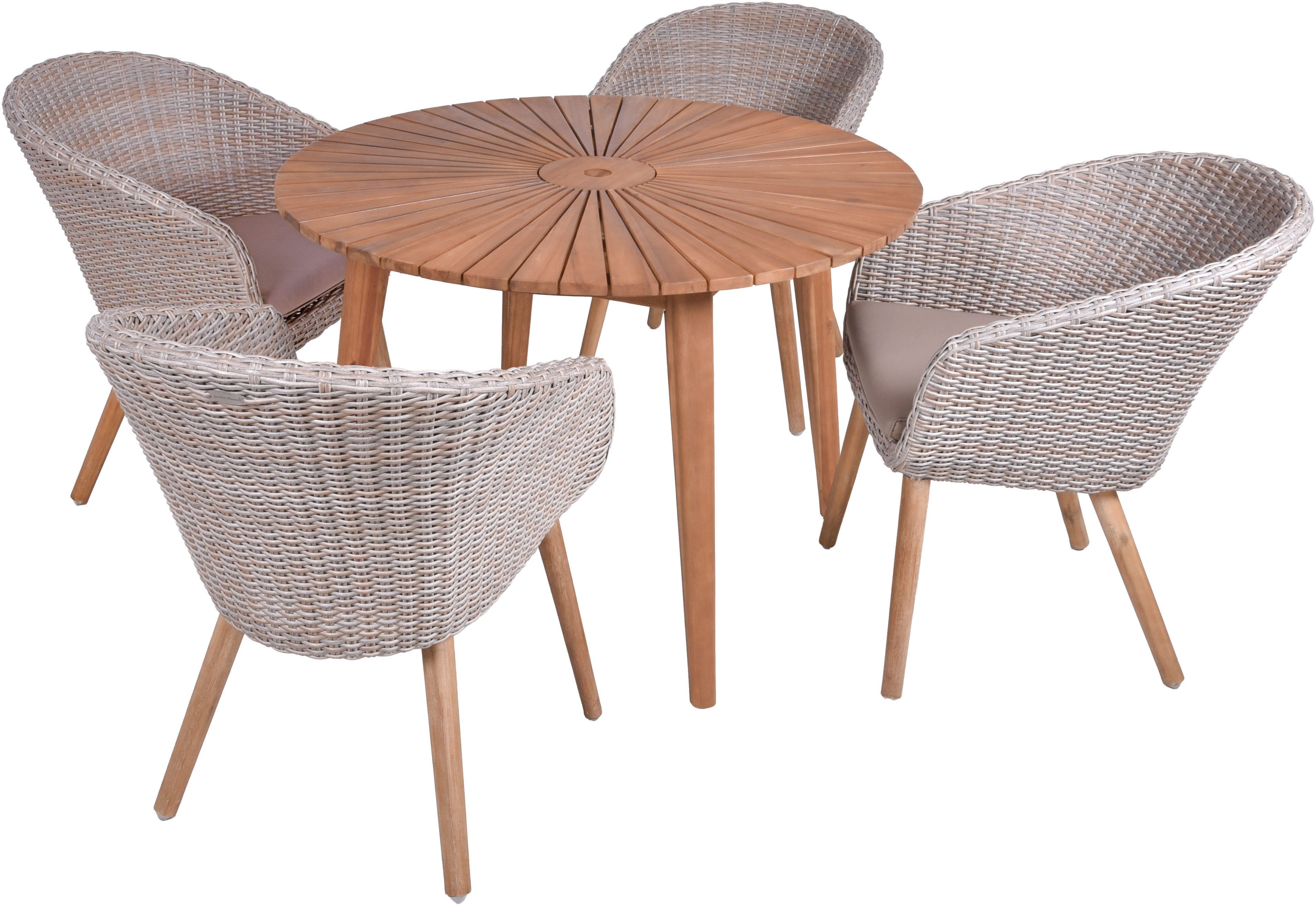 Garden Pleasure Garten-Essgruppe FREMONT/VISALIA Set 01, (5-tlg)