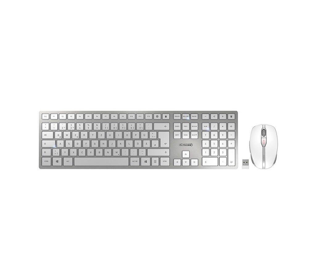 Cherry Cherry DW 9100 SLIM Tastatur und MausSet, StatusLEDs zeigen niedrigen Batteriestand
