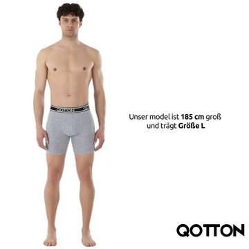 Qotton Boxershorts Qotton Langes Bein Blau Baumwolle Boxershorts Unterwäsche Herren (3er Pack, 3er Pack)