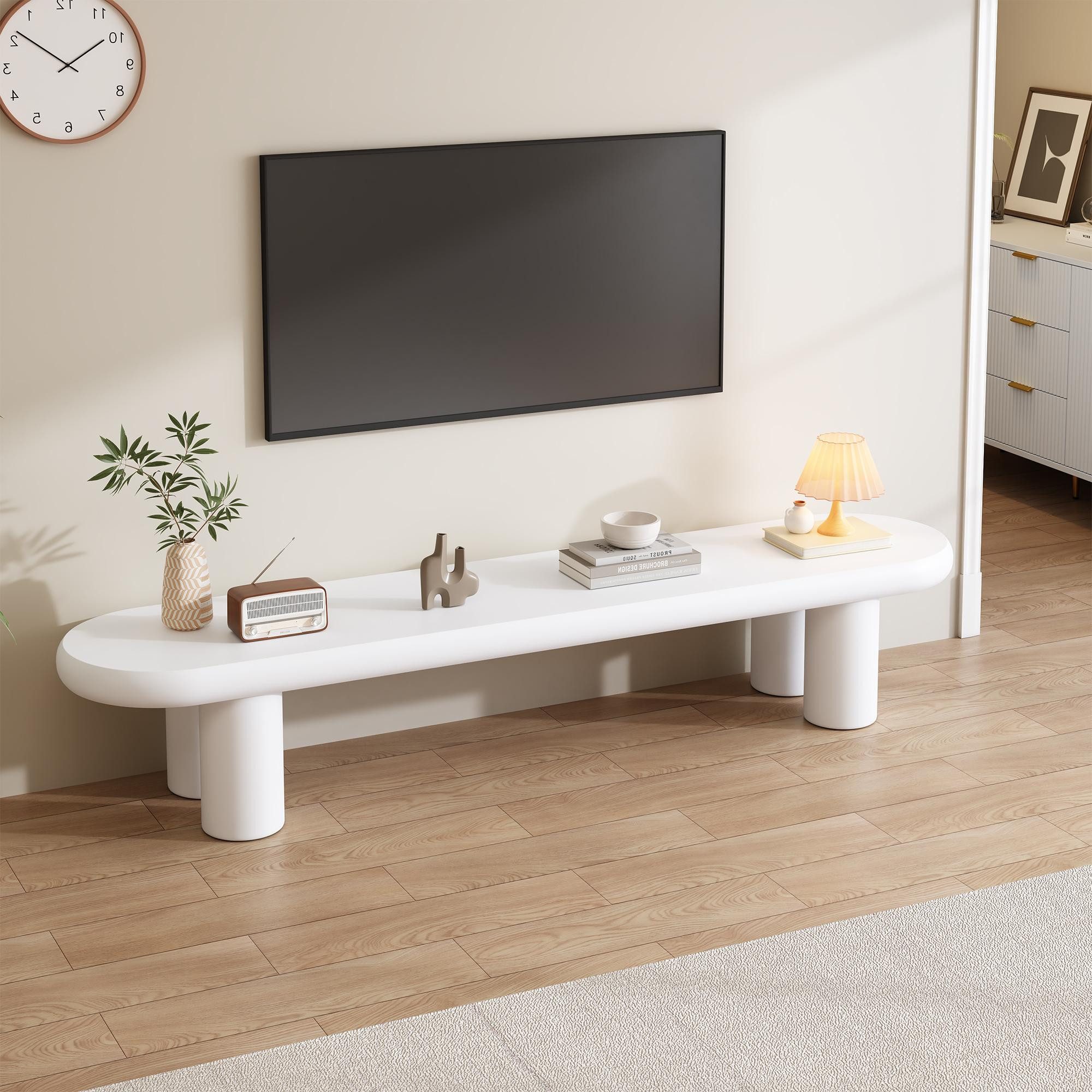 TV-Rack TV-Brücke TV-Tisch Couchtisch Fernseher bis zu 65 Zoll 160x40x40 Weiß