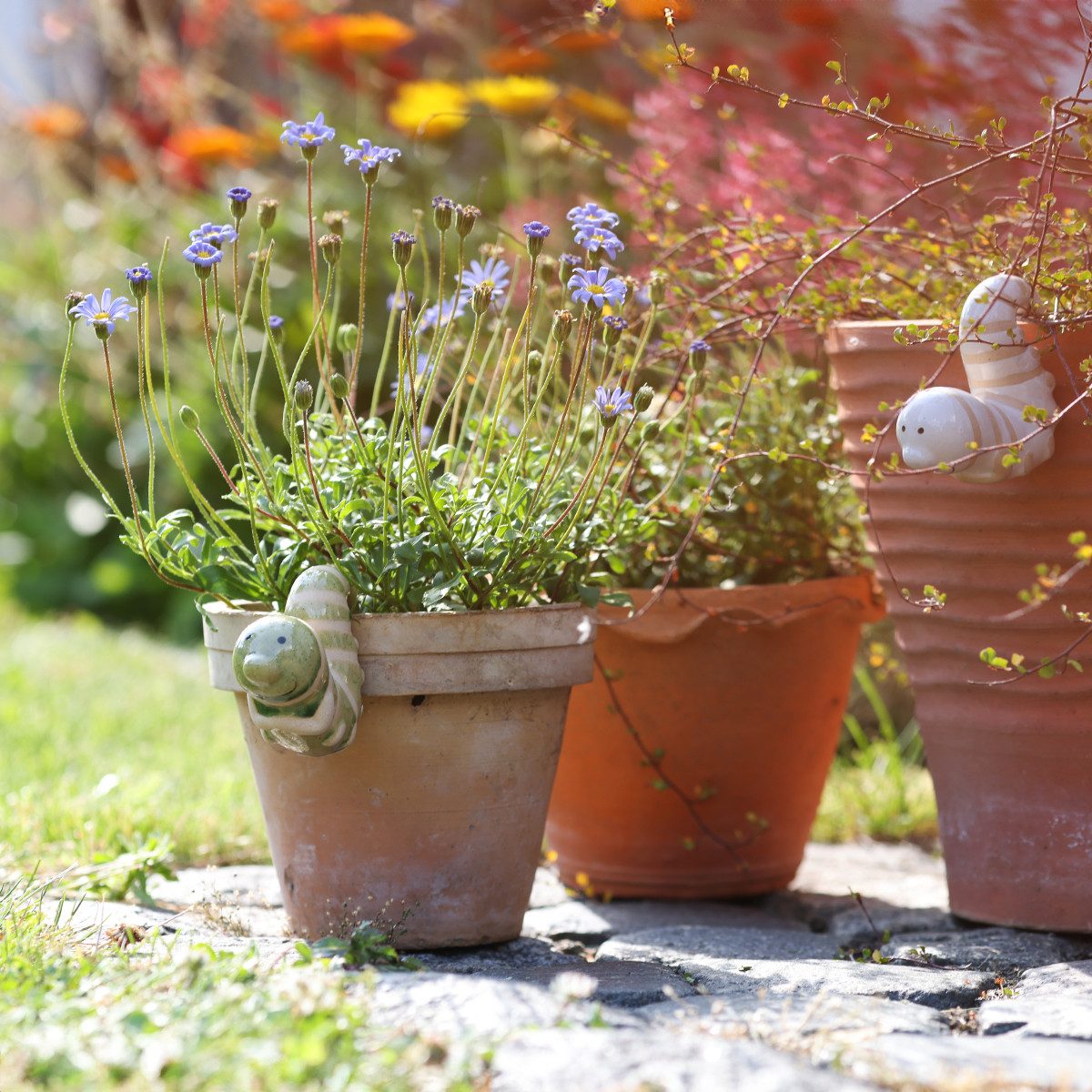 Posiwio Dekofigur Lustige Wurm Deko Keramik Raupe Frühling 2er Set Hängedek günstig online kaufen