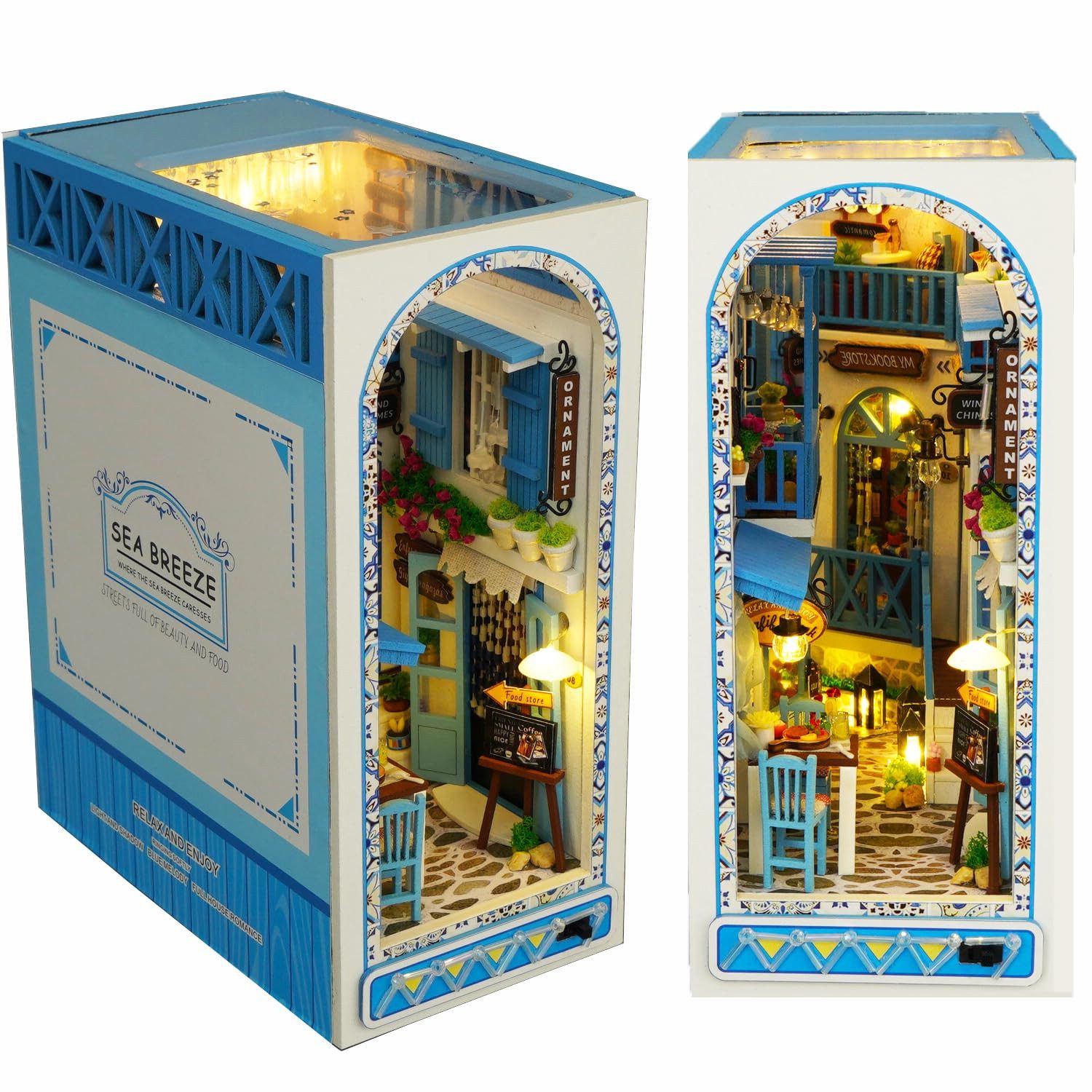 Kityhome Puppenhaus Dreifarbiges DIY-Spielzeughaus, 3D-Spielzeughaus mit LED-Lichtern, DIY,3D,LED-Lichter,cyber (Lehnwort)