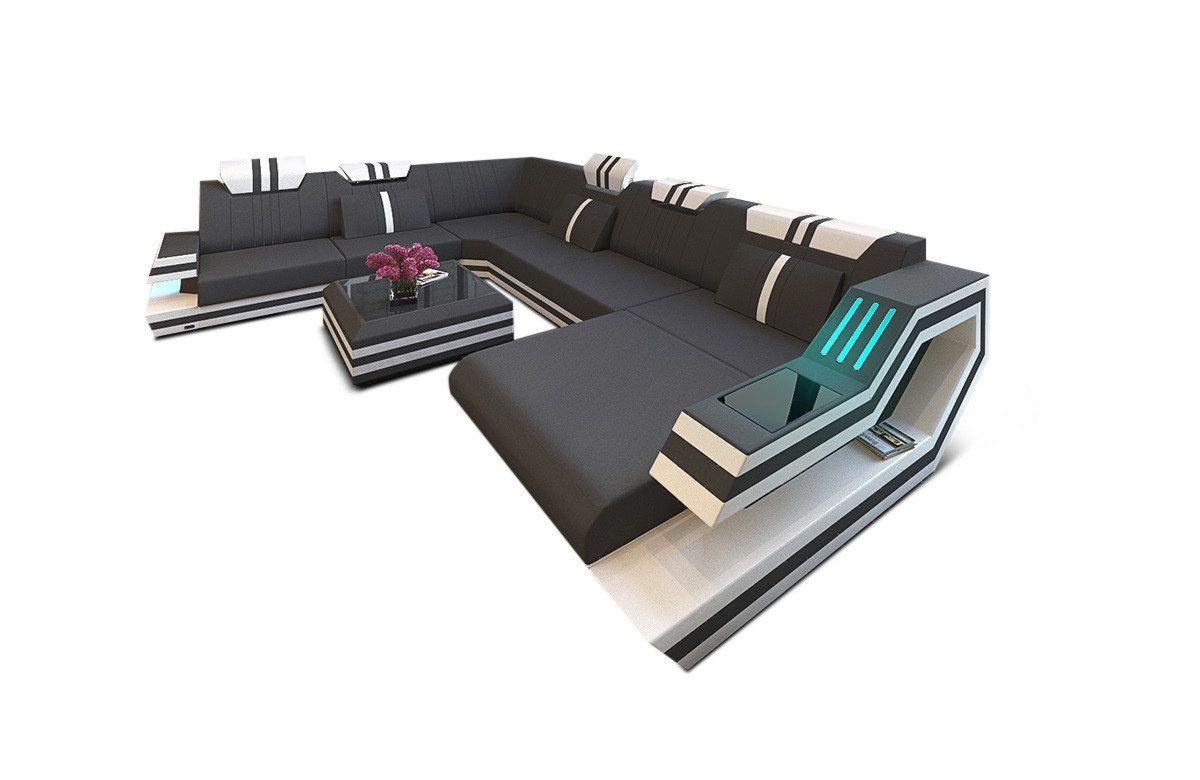 Sofa Dreams Wohnlandschaft Stoff Polster Sofa Ravenna XXL M Mikrofaser Stoffsofa, Couch wahlweise mit Bettfunktion