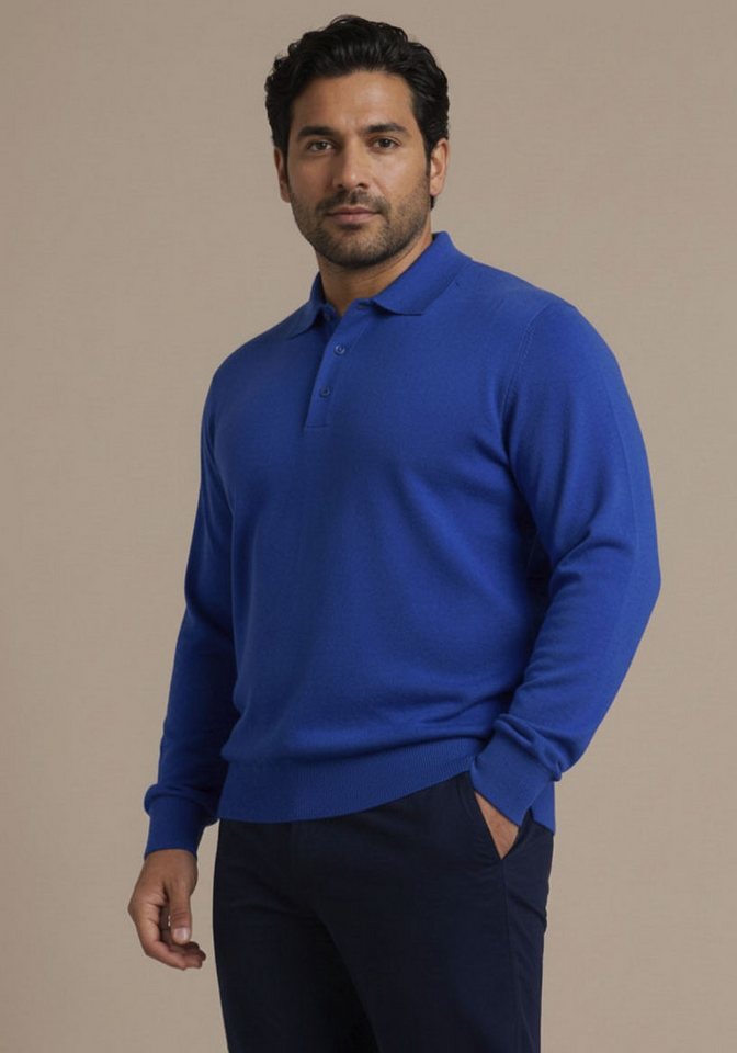 Man's World Plus Poloshirt auch in Grosse Größen bis Gr. 7XL Bauch-Fit mit Langarm, klassischer Polokragen, mit Knopfleiste am Ausschnitt