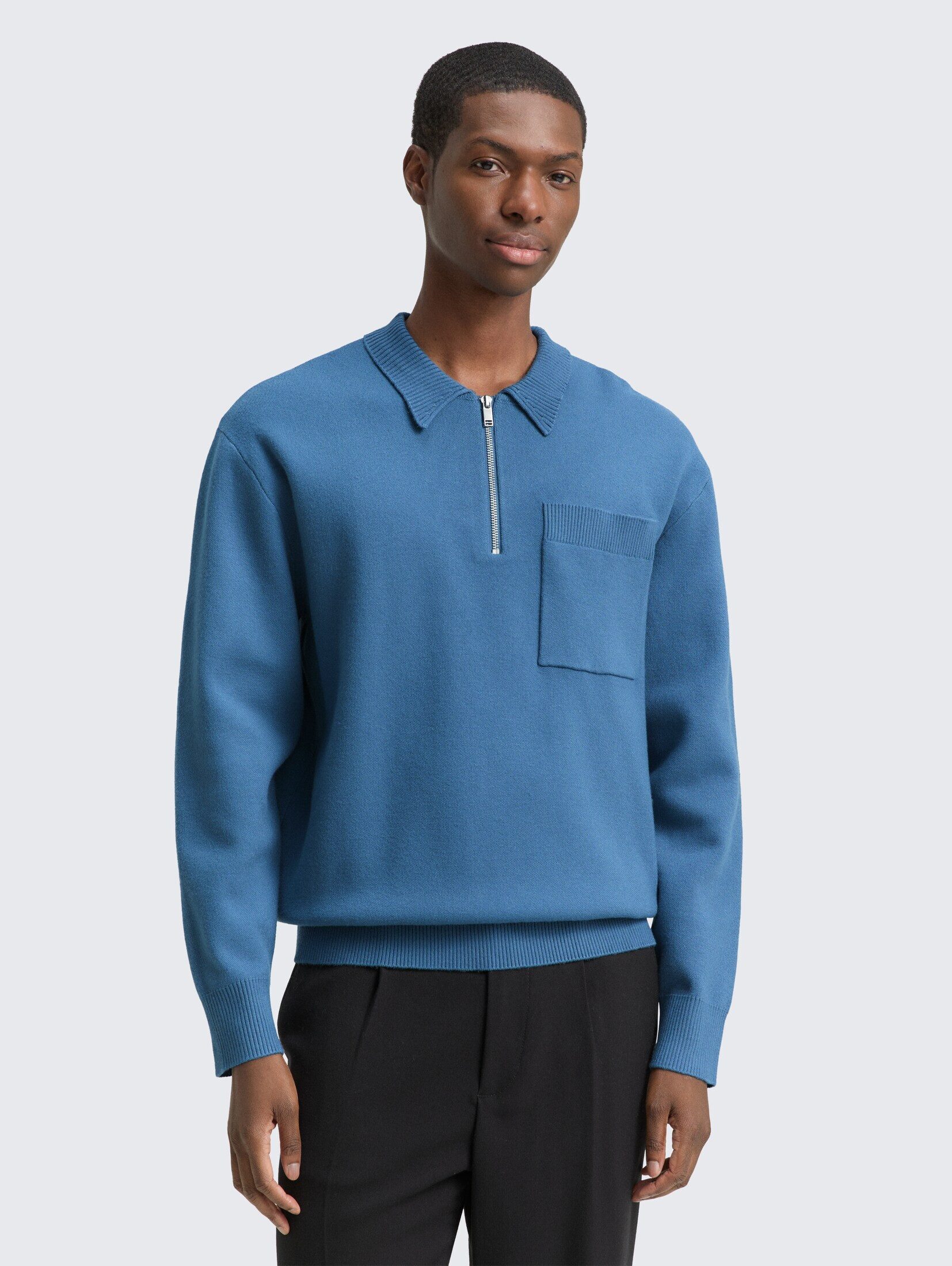 TOM TAILOR Denim Strickpullover Pullover & Strickjacken Relaxed Fit Strickpullover mit Polokragen