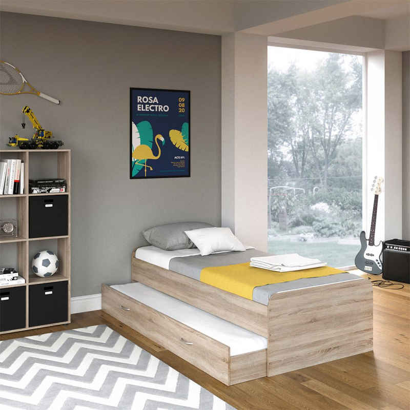 VitaliSpa® Kinderbett Jugendbett mit Gästeliege ENZO Sonoma Matratze