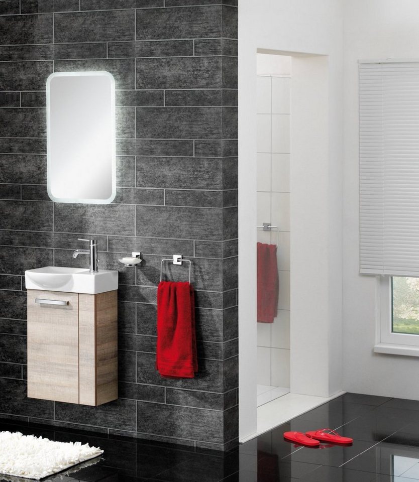 Thumbnail - FACKELMANN Waschbecken SBC A-VERO Gäste WC Set 3-teilig 45 cm, Keramik inkl. Armatur