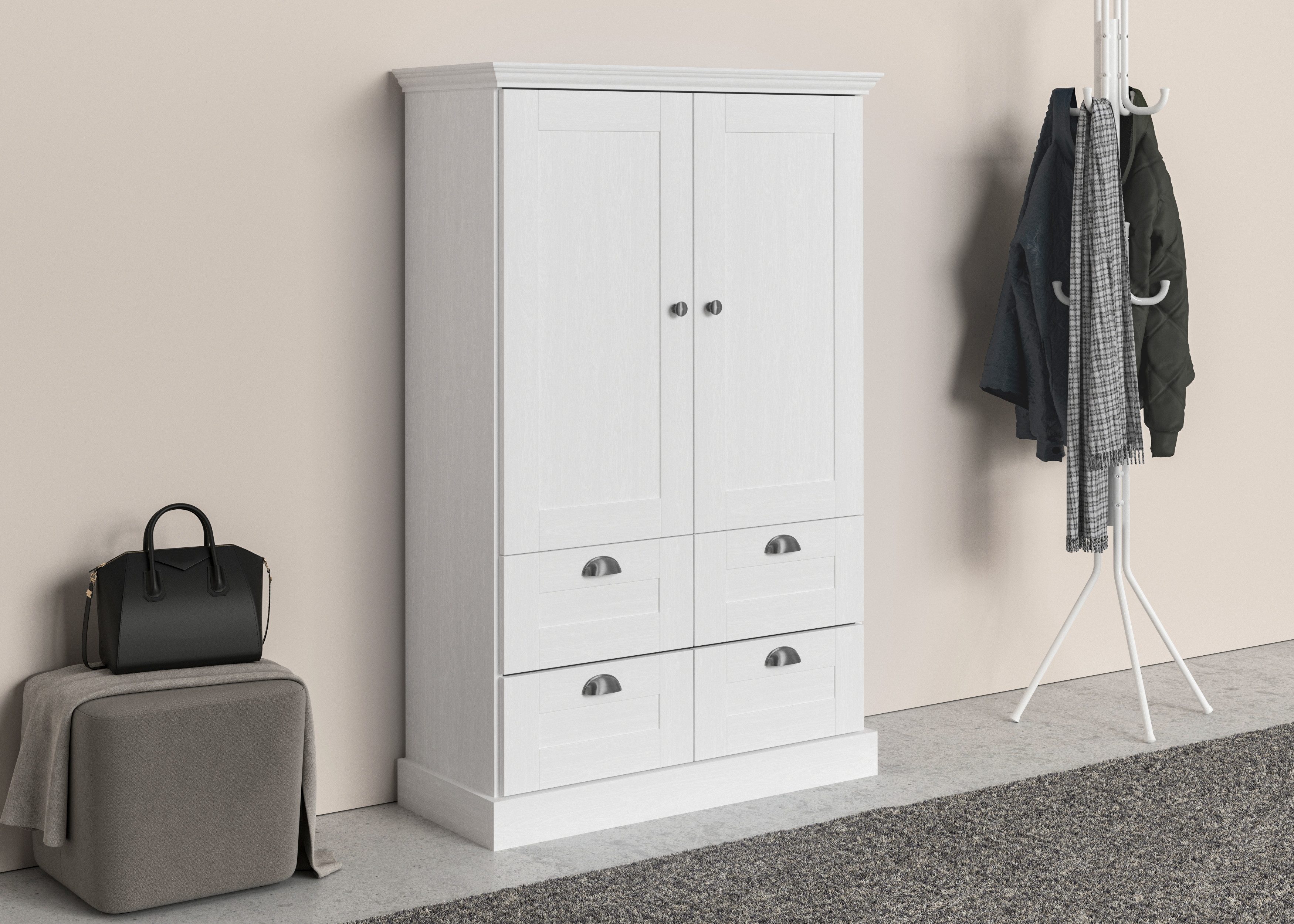 OTTO home Wäscheschrank Motala (B/H/T ca. 83x130x35cm) mit 2 große Schubladen, Breite 83 cm, Höhe 130 cm