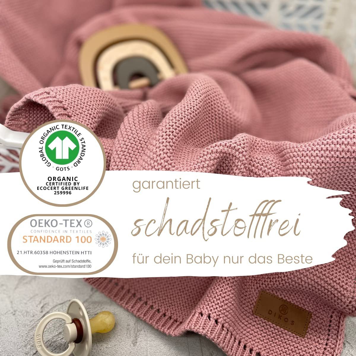 Babydecke DIKOS® Babydecke aus *100%* Bio Baumwolle atmungsaktiv clean, DIK günstig online kaufen