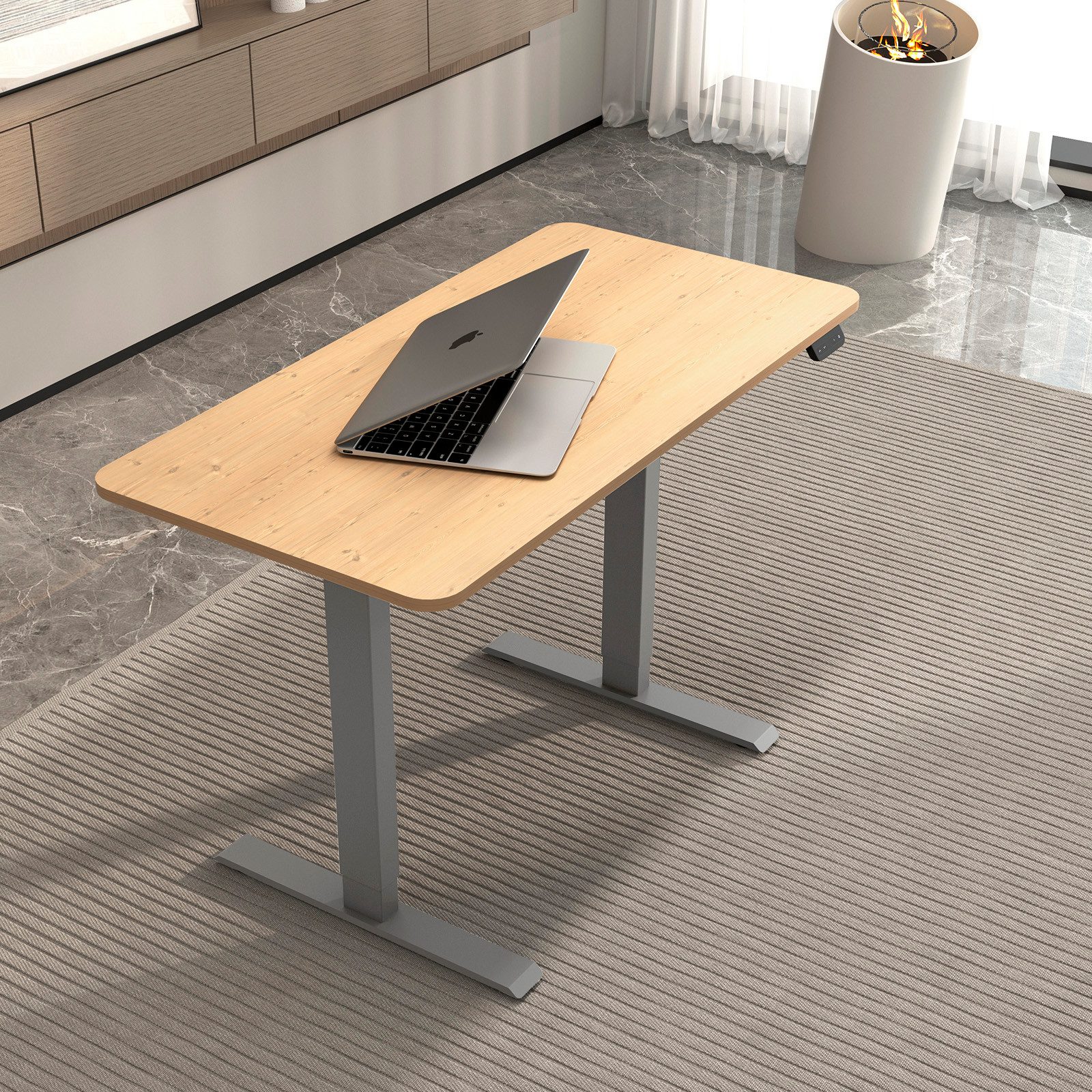 CAVO Tischgestell stufenlos elektrisch höhenverstellbar 73 – 119 cm (1-St), grau, mit Memoryfunktion und Kollisionserkennung