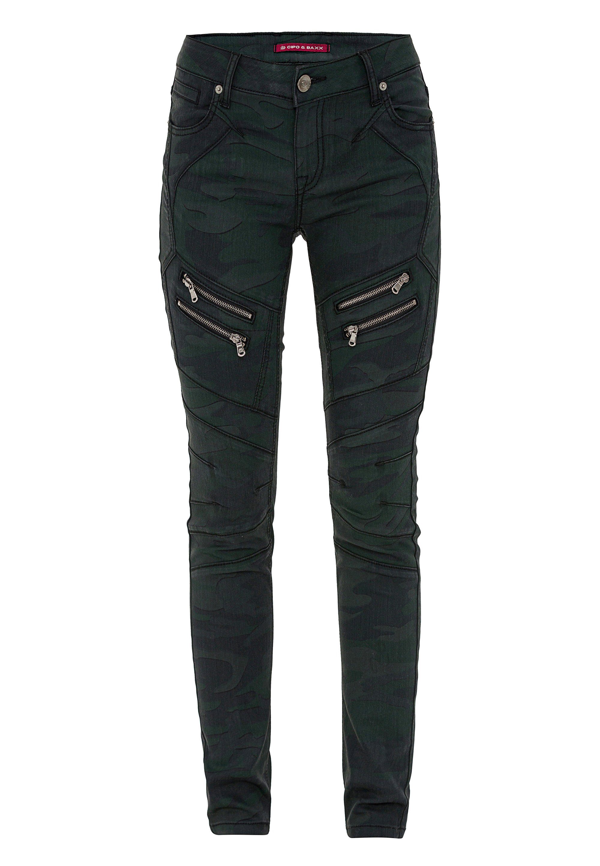 Cipo & Baxx Slim-fit-Jeans in sommerlichem Look