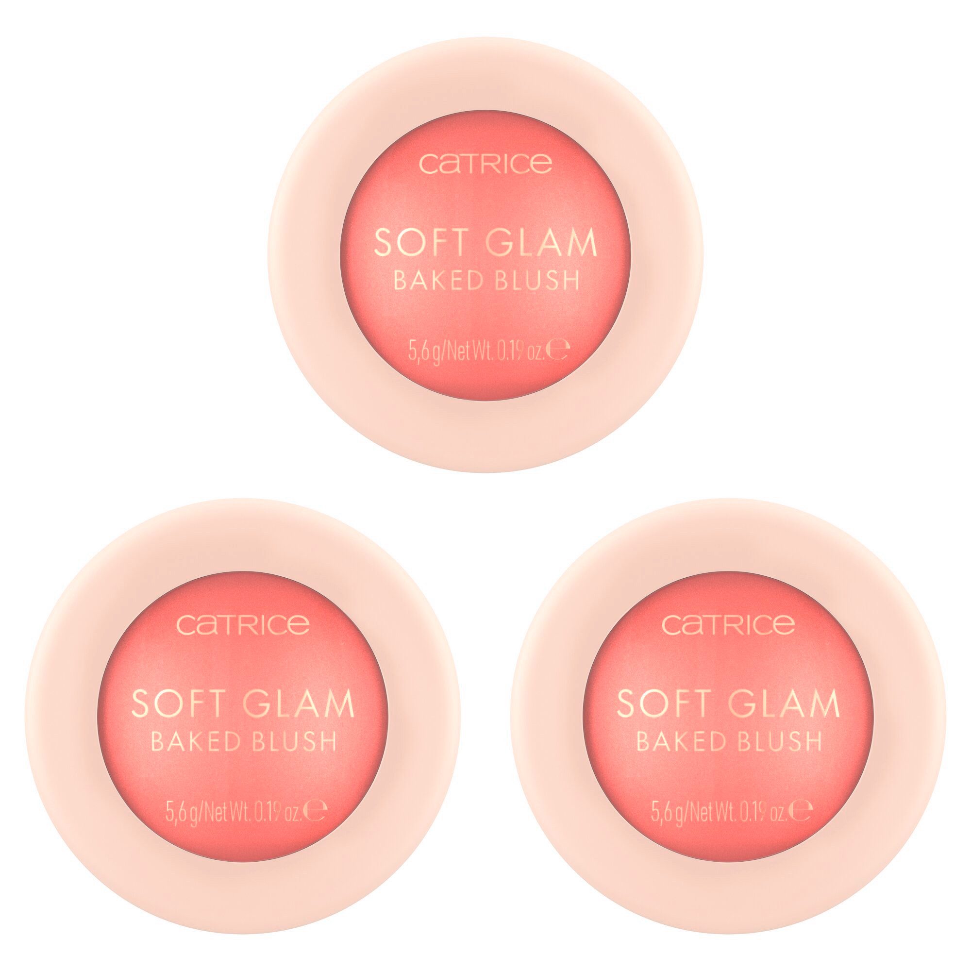Catrice Румяна Soft Glam Baked Blush, 3-tlg., Lichtreflektierende Perlen für eine natürliche Ausstrahlung