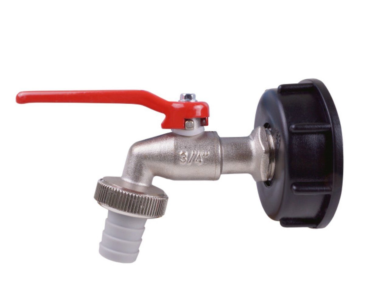 CORNAT Kugelhahn Auslaufhahn / Kugelhahn inkl. Adapter für IBC Regenwassertanks DIN 61