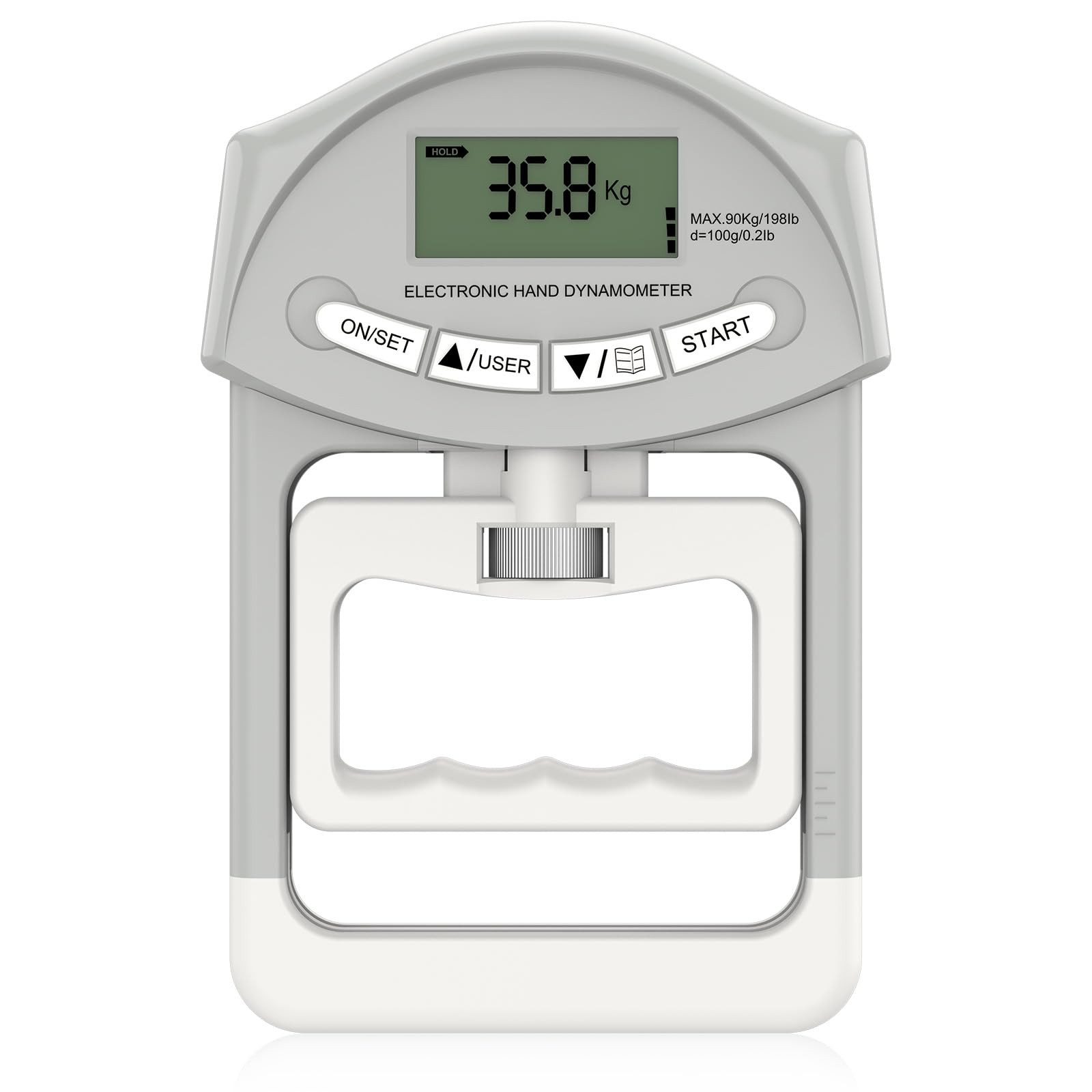 HOMELIVE Handmuskeltrainer Elektronischer Handdynamometer 90kg / 200lbs Kapazität Reichweite (1-St)