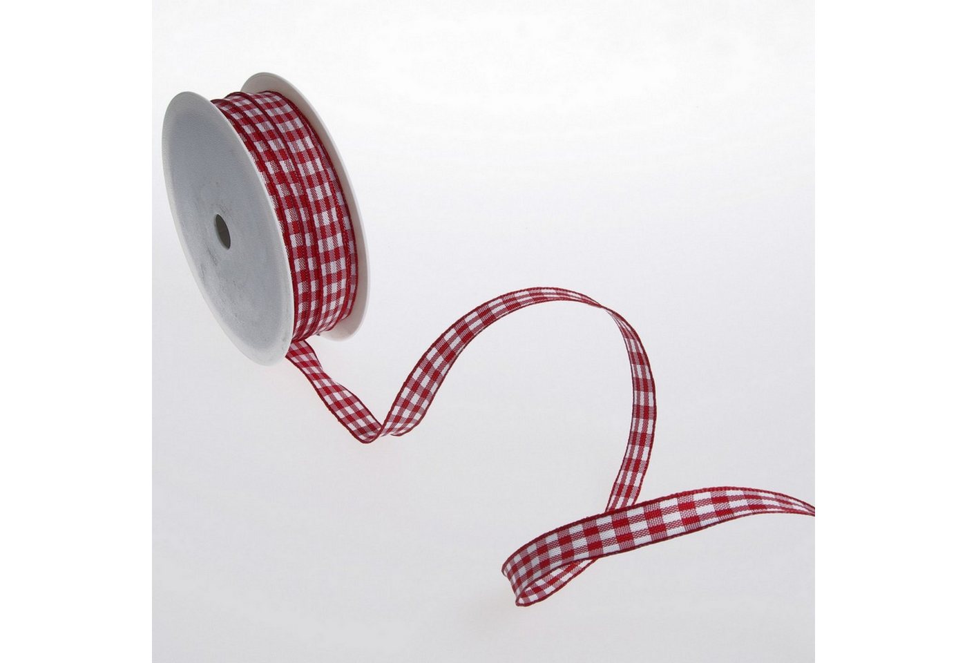Thumbnail - Deko AS Dekoband Karoband mit Drahtkante - rot - 12 mm auf 50 m Rolle - 64098 12 35…