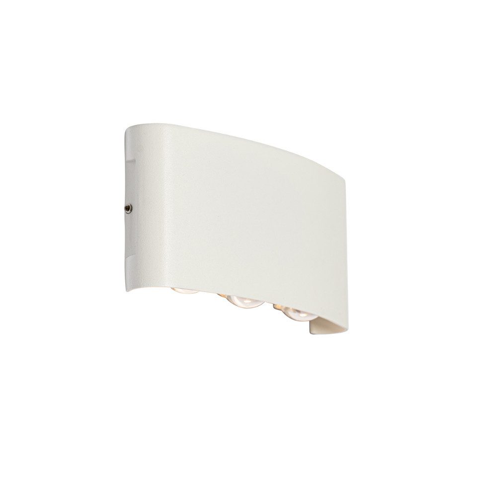 Qazqa Außen-Wandleuchte Silly, LED fest integriert, Extra-Warmweiß, QAZQA Außen Wand­leuchte, integrated, Weiß, Aluminium, Modern