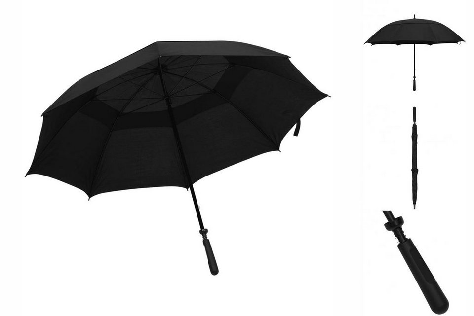 Taschenregenschirm vidaXL cm 130 Schwarz Regenschirm
