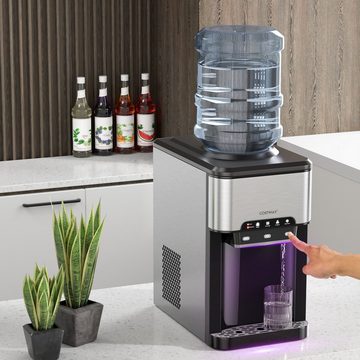 COSTWAY Eiswürfelmaschine, 3-in-1-Wasserspender mit Eismaschine
