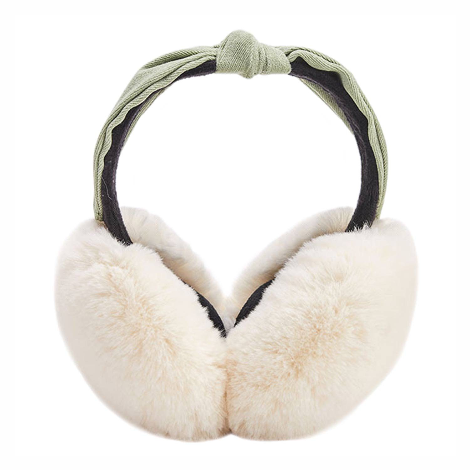 MAGICSHE Ohrenwärmer Winter Ohrenschützer für Damen flauschig und weich Weiß
