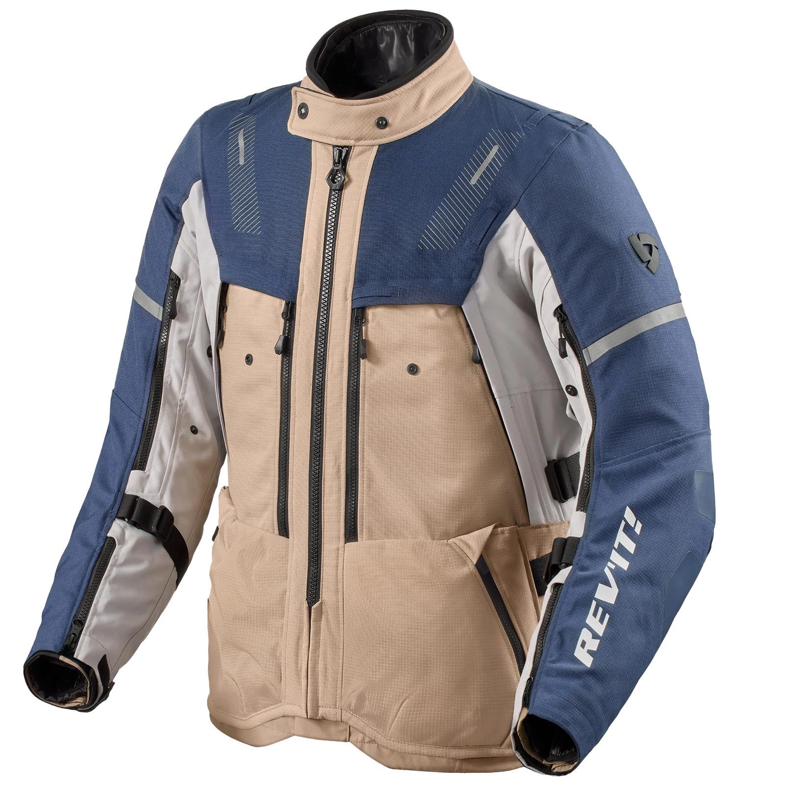 Revit Motorradjacke Revit Sand 5 H2O Textiljacke Sand / Blau atmungsaktiv günstig online kaufen