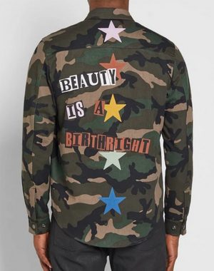 Valentino Winterjacke Valentino Jamie Reid Punk Star Military Camouflage Shirt Jacket Army J