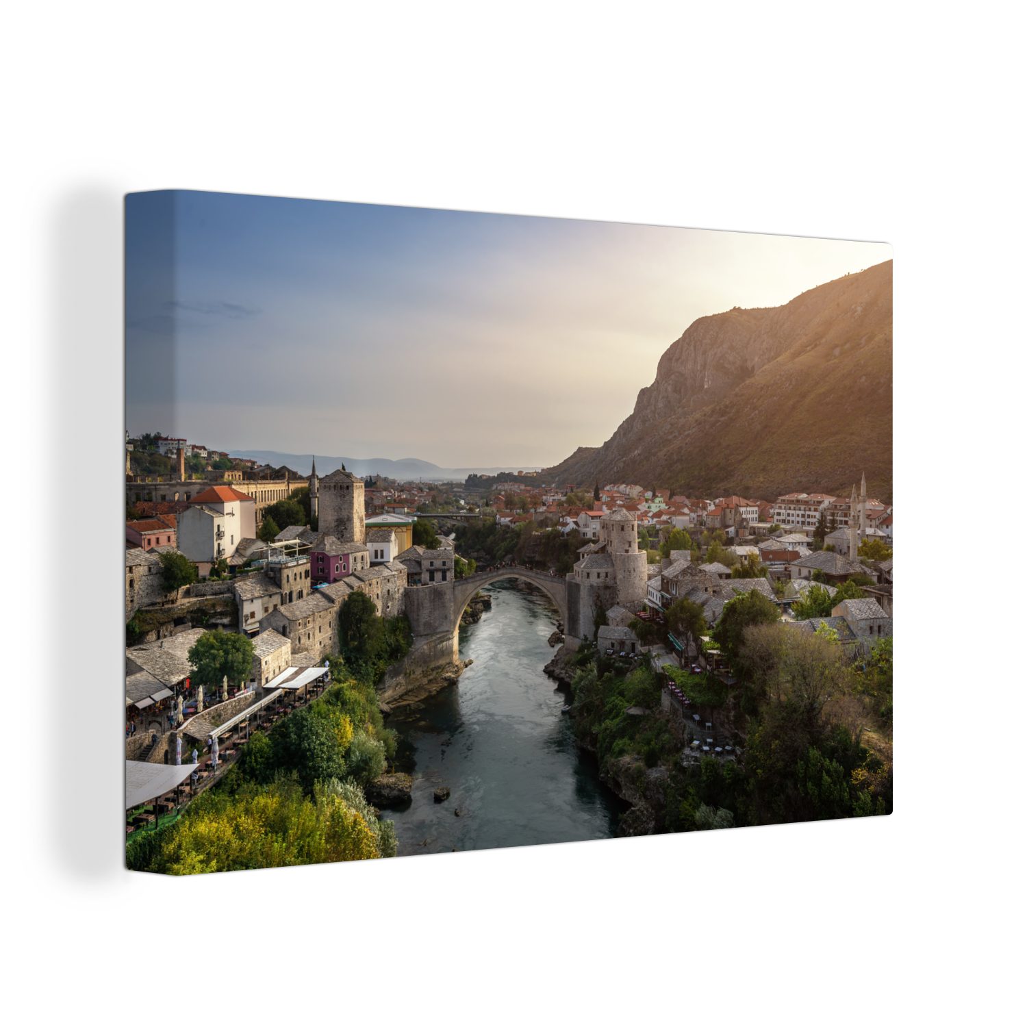 OneMillionCanvasses® Leinwandbild Altstadt in Kroatien aus der Vogelperspektive, Fotodruck (1 St), Leinwand Bilder Klein, Wand Dekoration Aesthetic 30x20 cm