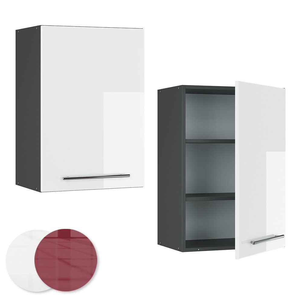 Vicco Hängeschrank Fame-Line, Weiß Hochglanz/Anthrazit, 50 cm (1-St)