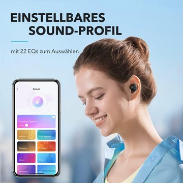 SoundCore Intensives Klangvergnügen vielseitigen EQs und BassUp, Blitzschnelles In-Ear-Kopfhörer (Ergonomisches Design für stundenlangen Tragekomfort. Automatische Verbindung über Bluetooth-5.3-Technologie., Intensives Klangvergnügen vielseitigen EQs und BassUp, Blitzschnelles)