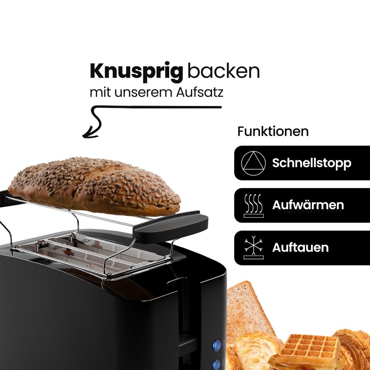 BOMANN Toaster TA 6065 CB, mit Auftau-/Aufwärm-/Schnellstoppfunktion