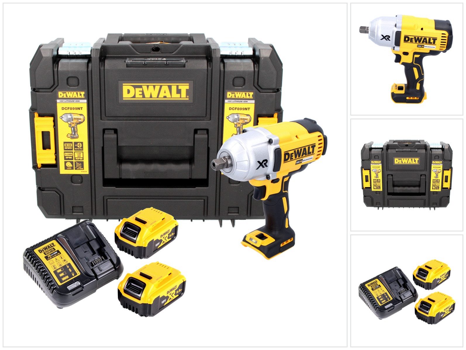 DeWalt Akku-Schlagschrauber DCF 899 P2 Akku Schlagschrauber 18 V 950 Nm 1/2" Brushless + 2x Akku