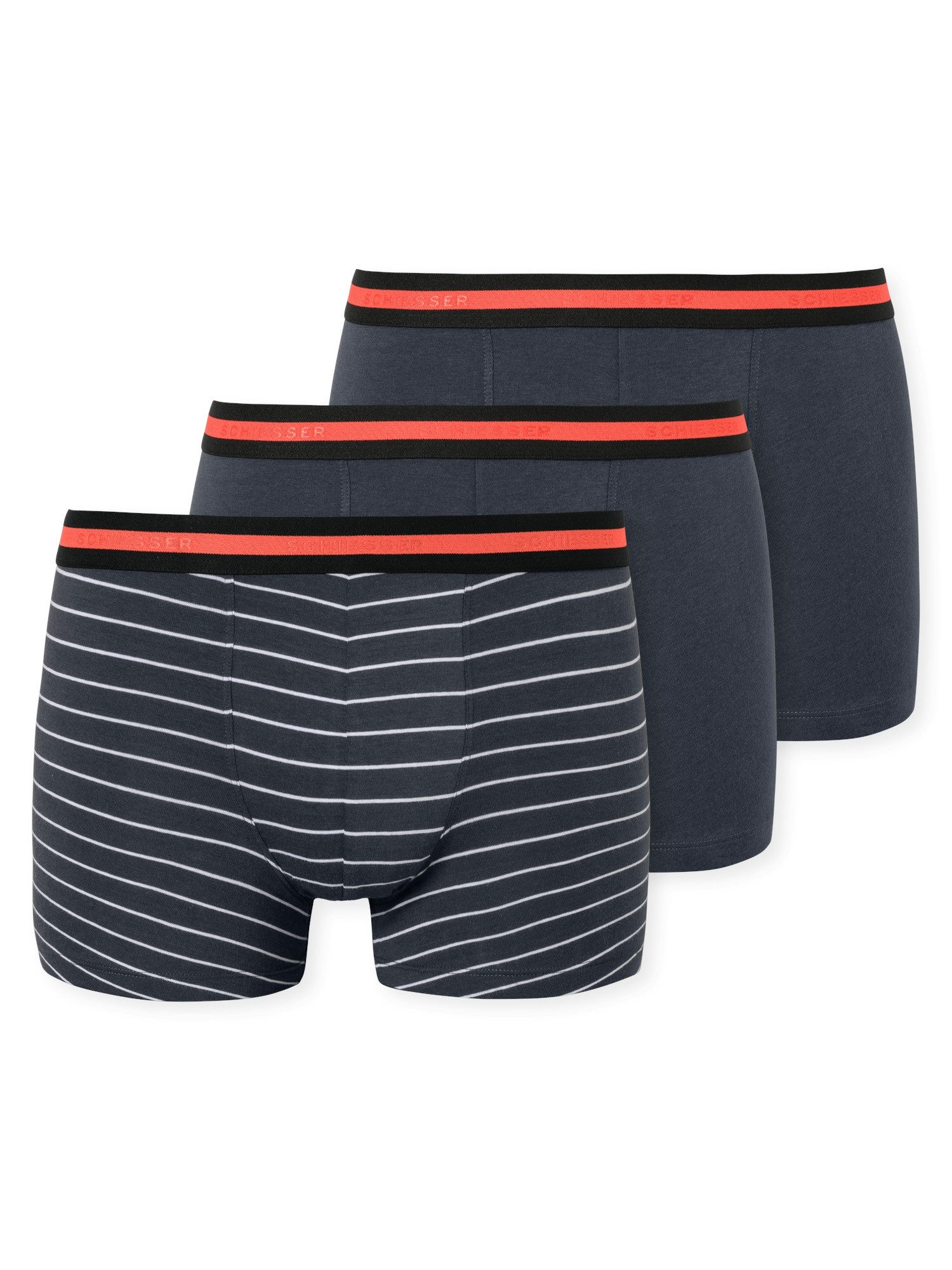 Schiesser Herren-Boxershorts 5er-Pack – Bio-Baumwolle 95%, Super Weich & Formstabil, Bunte Bündchen