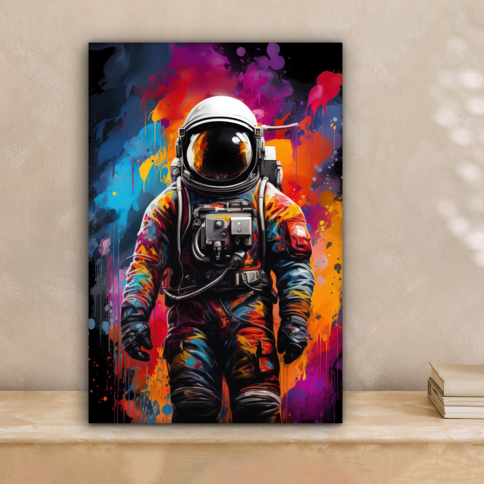 OneMillionCanvasses® Leinwandbild Astronaut - Graffiti - Schwarz - Farben, günstig online kaufen