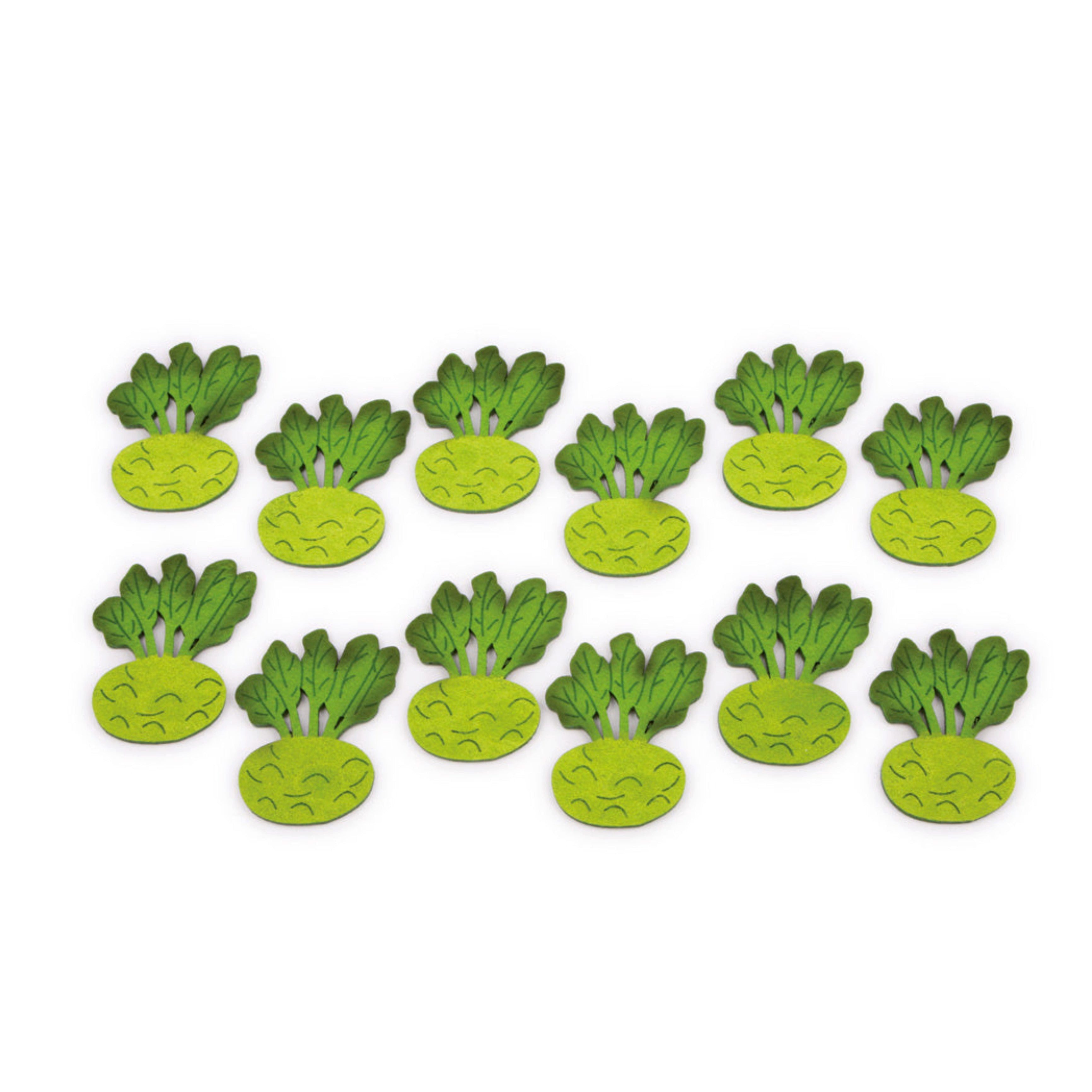 small foot GmbH & Co. KG Lernspielzeug Kiste mit 12x Kohlrabi aus Filz für Kinderküchen/Kinderkaufläden von s