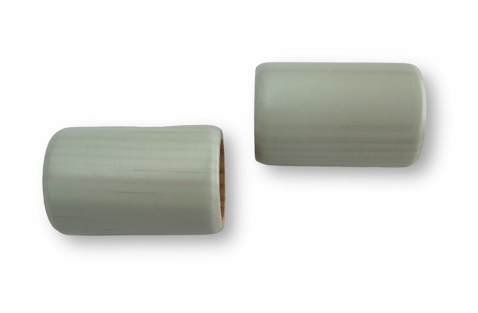 Gardinenstangen-Endstück 2 Endkappen zylindrisch aus Holz Stil 20, nodeko, passend für Stangen und Rohre Ø 20 mm, (Packung á 2 Stück), zum Aufstecken auf Gardinenstangen pastell blau