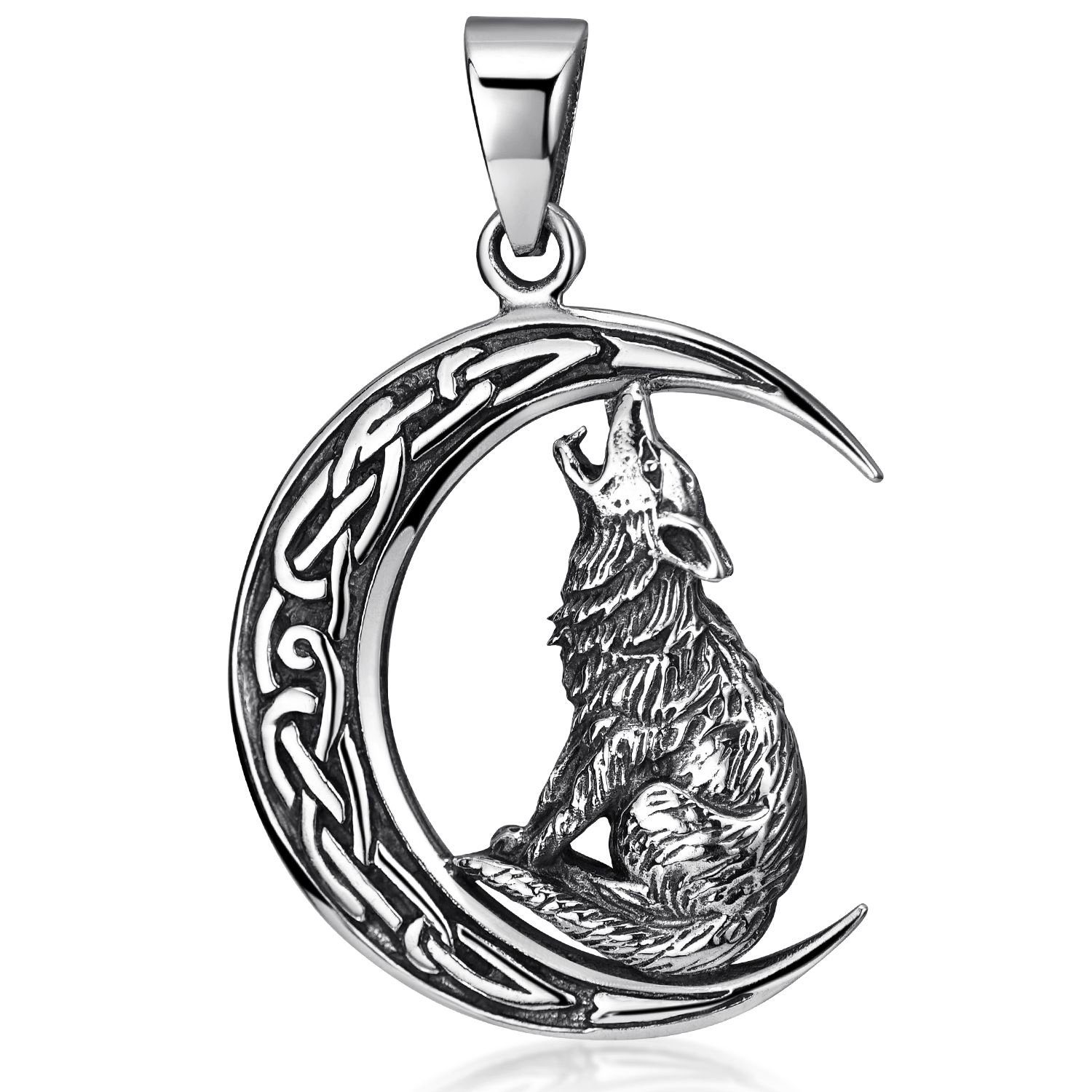 Materia Kettenanhänger Herren Wolf Mond keltisch günstig online kaufen