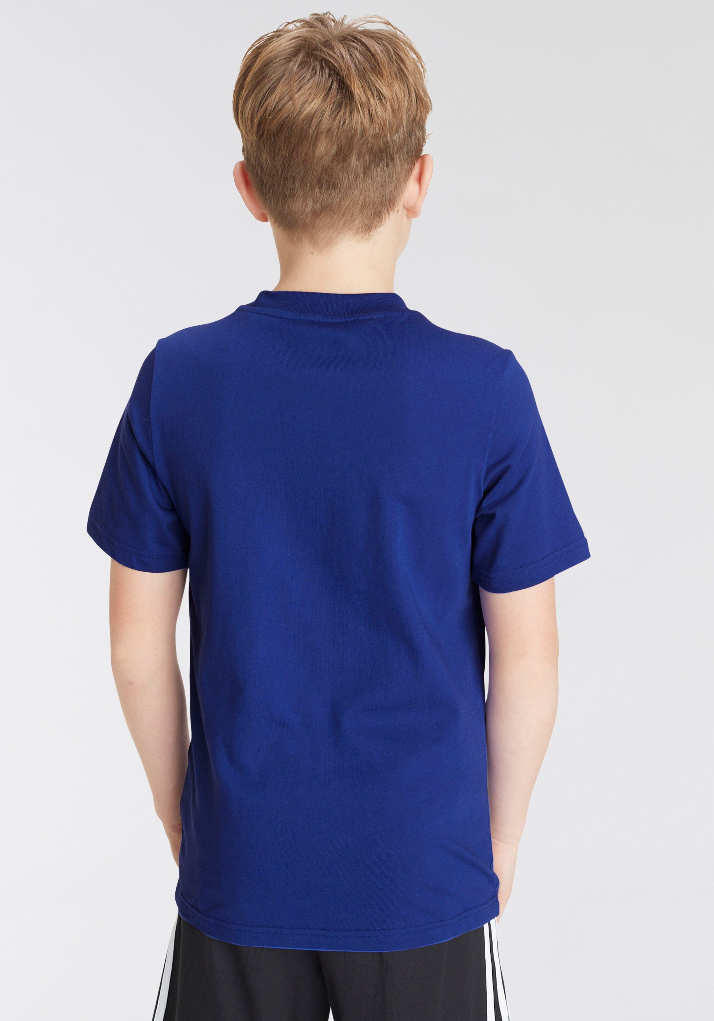 ESSENTIALS Blue Semi Sportswear T-Shirt Lucid White / LOGO adidas SMALL COTTON