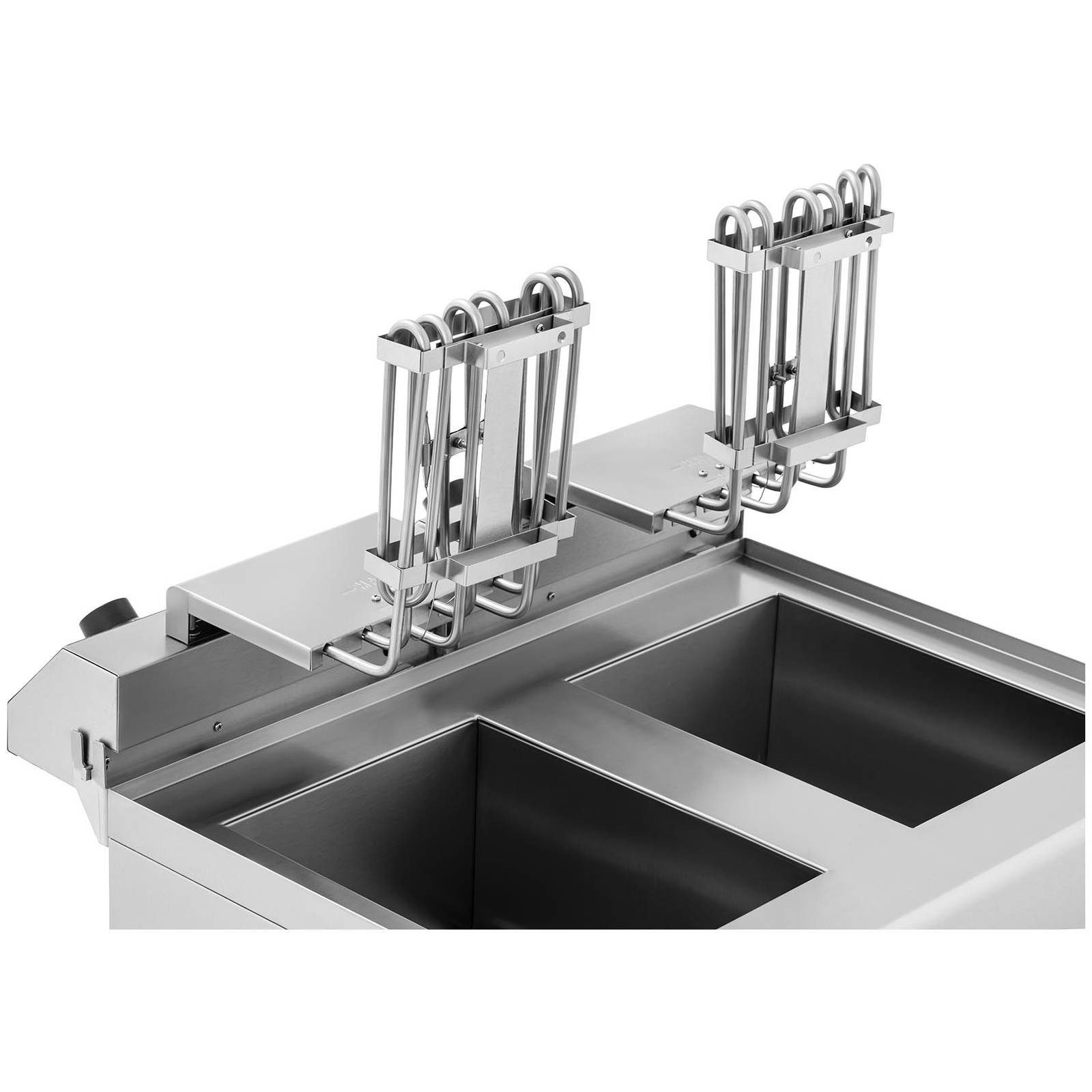 Royal Catering Fritteuse RCKF 16DSH, 12000 W, 2 x 16 L mit Unterschrank Doppel Kaltzone 400 V