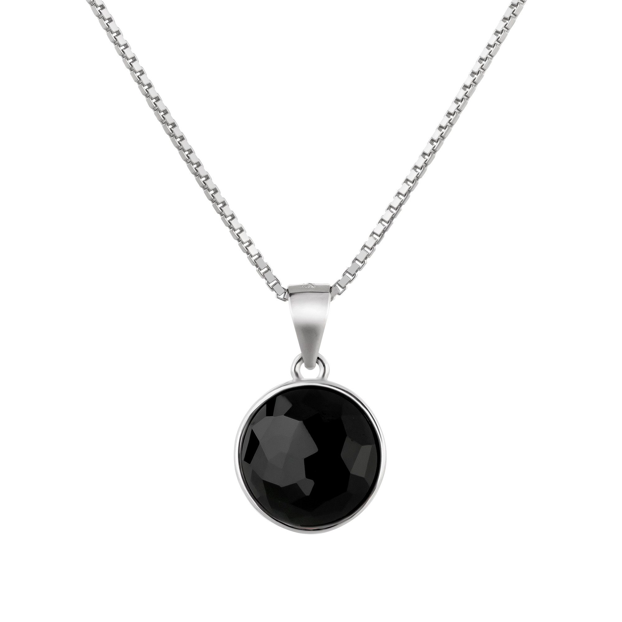 Schöner-SD Kette mit Anhänger runder Kristallanhänger 925 Silber Halskette günstig online kaufen