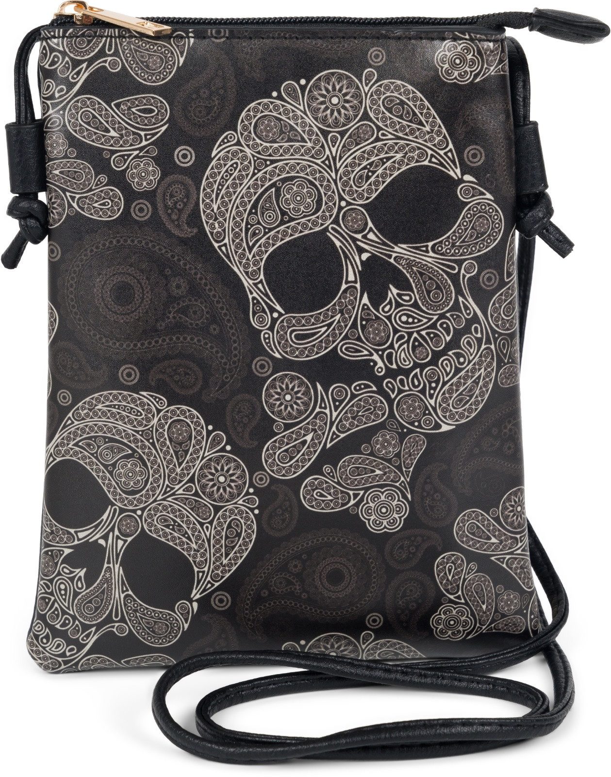 styleBREAKER Umhängetasche Mini Umhängetasche Totenkopf Paisley Print (1-tlg)