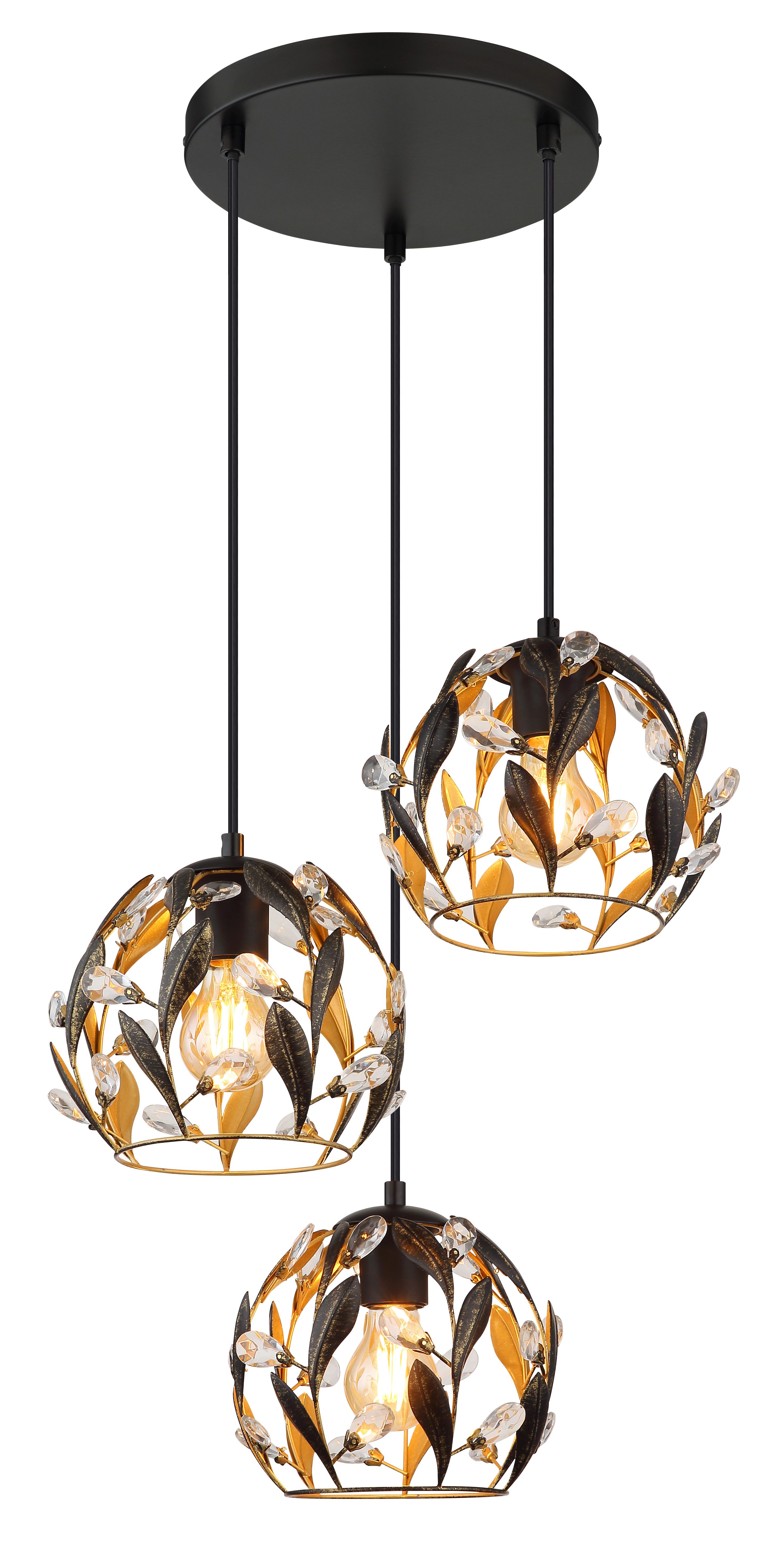 GLOBO LIGHTING Hängeleuchte MIKA, ohne Leuchtmittel, Hängelampe Esszimmer-Leuchte Esstischleuchte Wohnzimmer