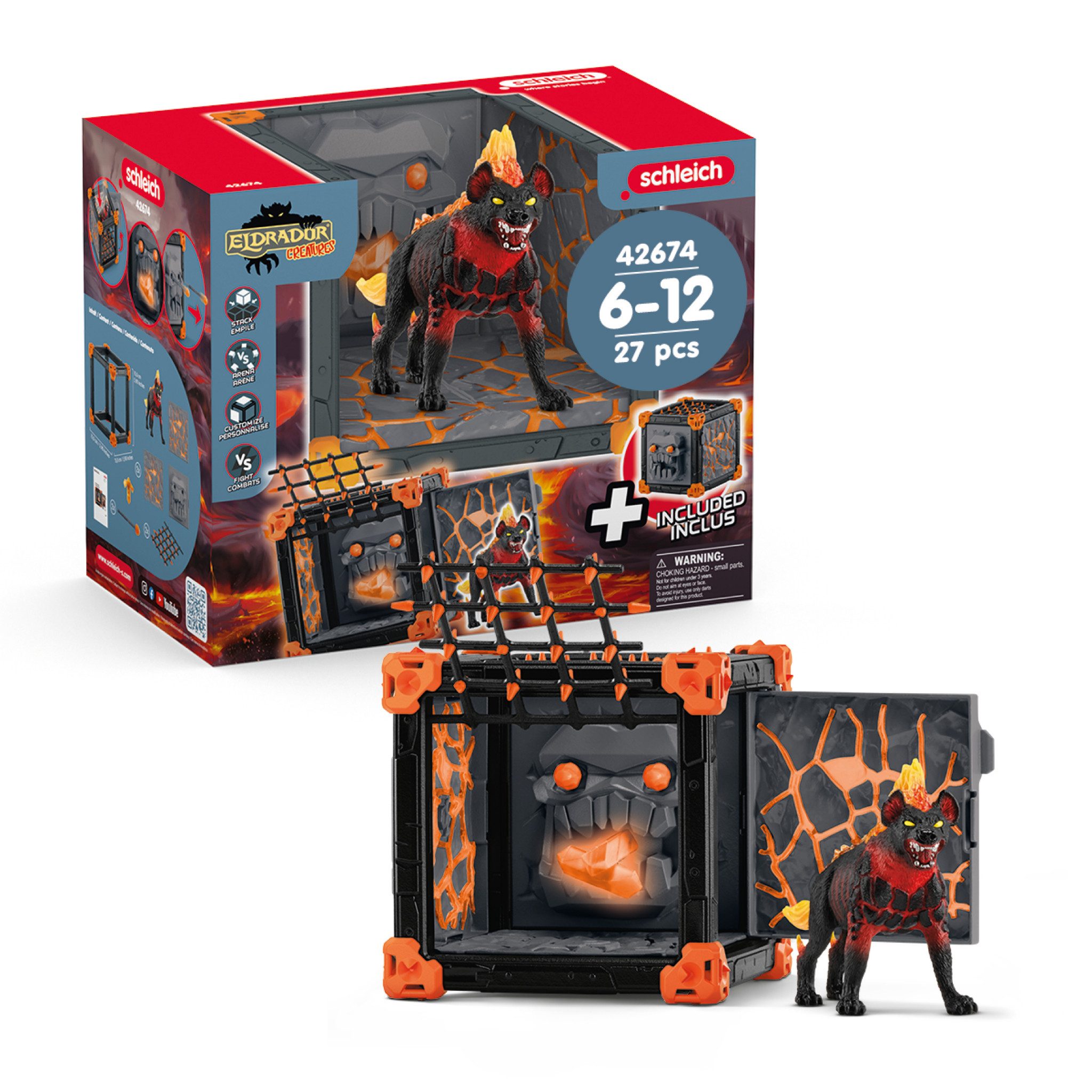 Schleich® Spielfigur ELDRADOR® CREATURES, BattleCave Lavahyäne (42674)