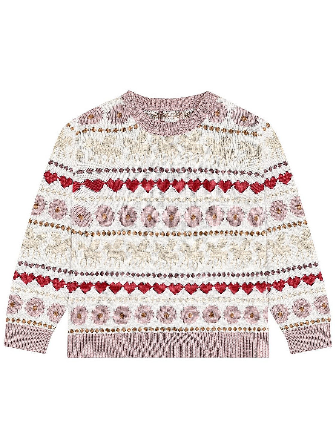 Hust & Claire Jacquardpullover HCPippa Unicorn (1-tlg) HCPippa Unicorn Mädchen Strickpullover Ivory