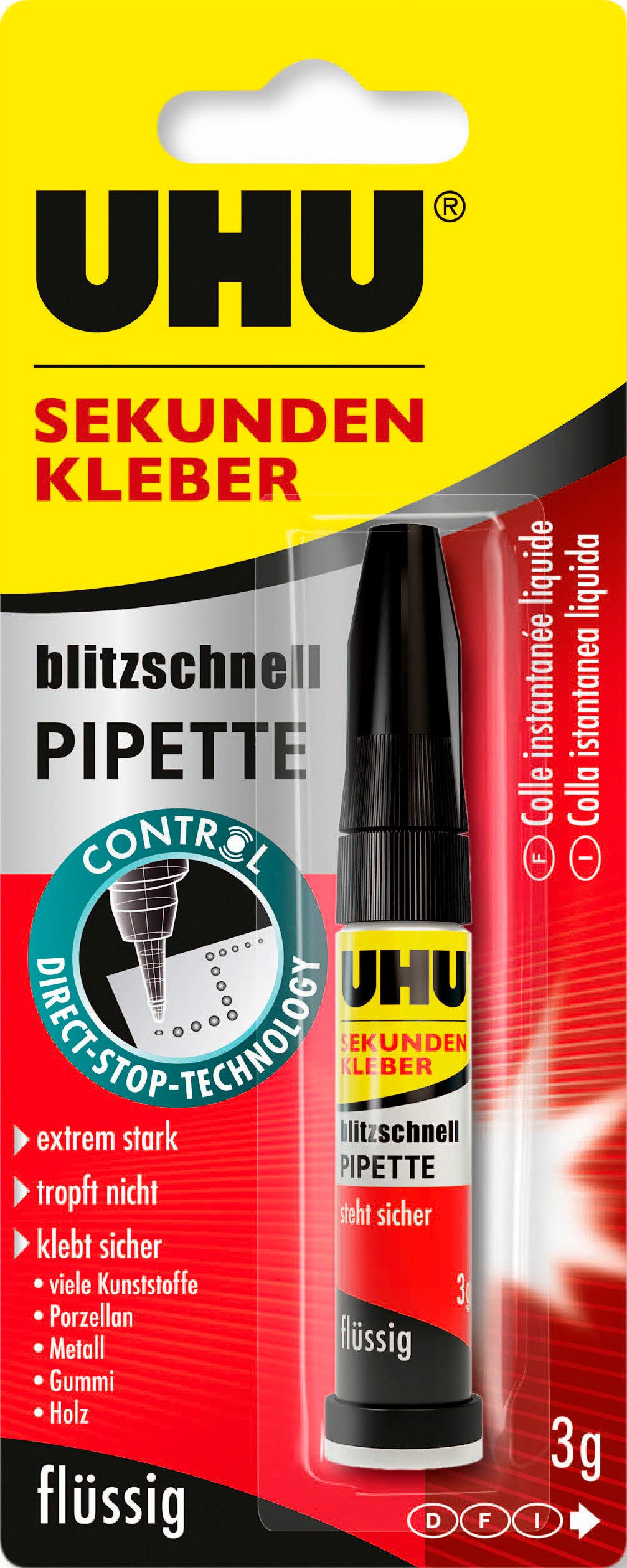 UHU Bastelkleber UHU Клей момент, 3g Pipette