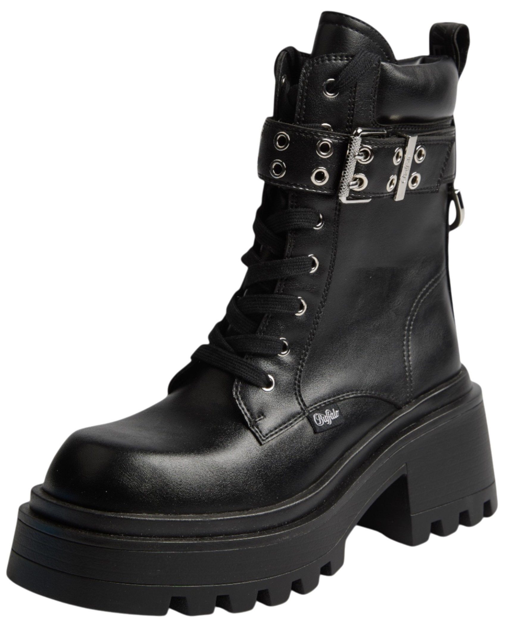 Buffalo PD00018414 LIV LACE UP MID Black Stiefelette