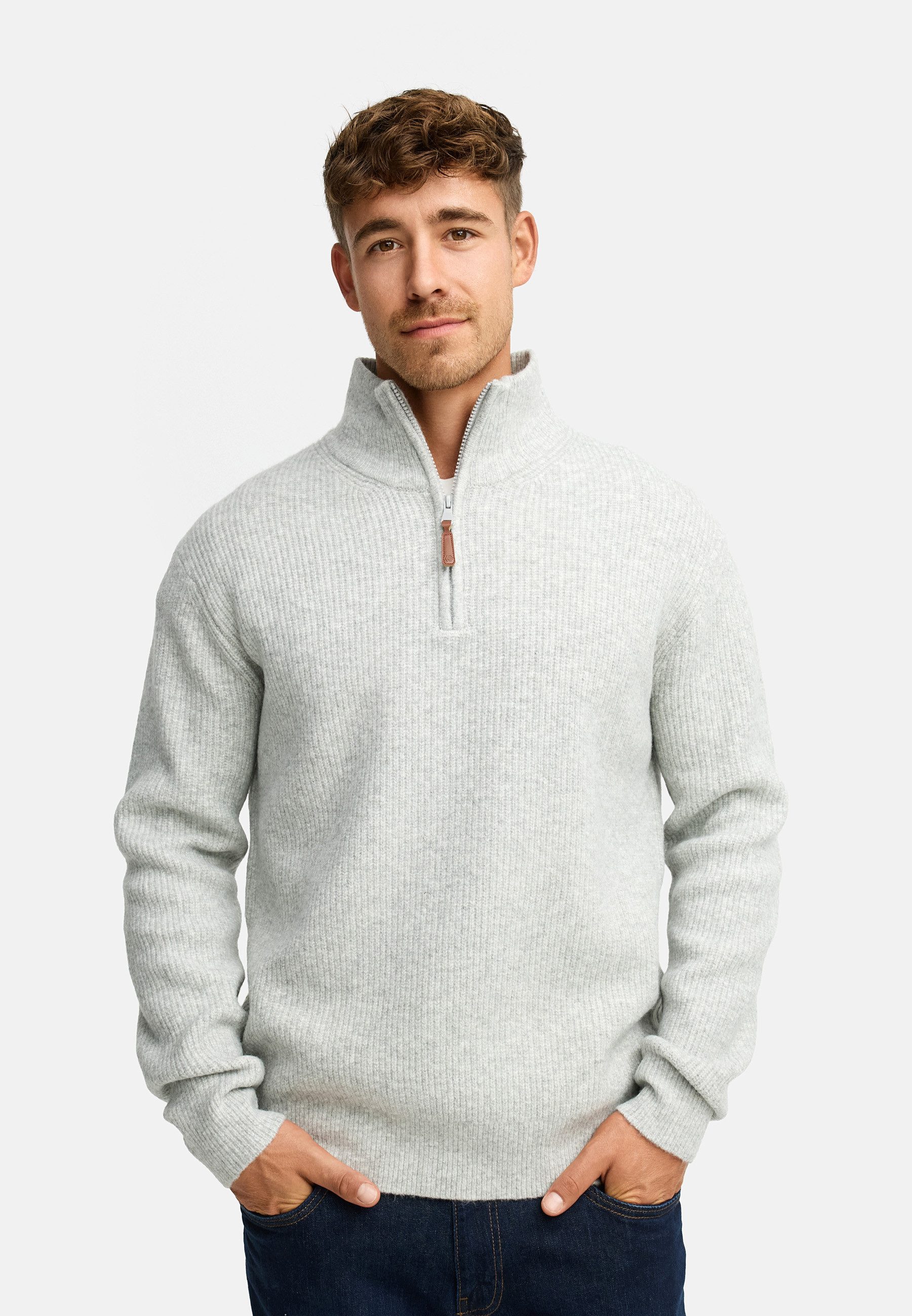 Indicode Strickpullover Herren INPeace Half Pullover Herrenpullover mit Ste günstig online kaufen